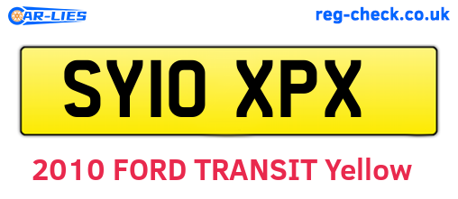 SY10XPX are the vehicle registration plates.