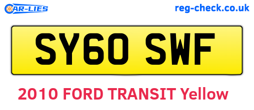 SY60SWF are the vehicle registration plates.