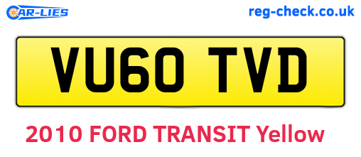 VU60TVD are the vehicle registration plates.