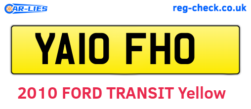 YA10FHO are the vehicle registration plates.