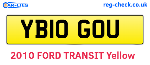 YB10GOU are the vehicle registration plates.