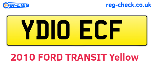 YD10ECF are the vehicle registration plates.