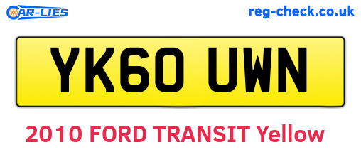 YK60UWN are the vehicle registration plates.