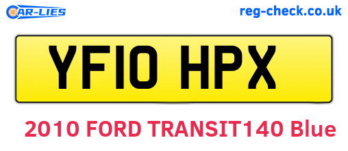 YF10HPX are the vehicle registration plates.