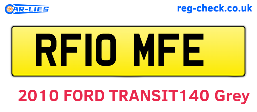 RF10MFE are the vehicle registration plates.