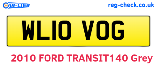 WL10VOG are the vehicle registration plates.