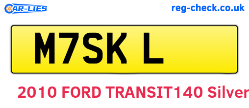 M7SKL are the vehicle registration plates.