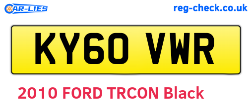 KY60VWR are the vehicle registration plates.