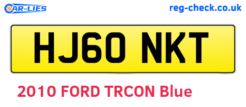 HJ60NKT are the vehicle registration plates.