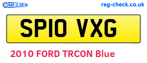 SP10VXG are the vehicle registration plates.