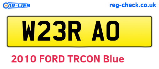 W23RAO are the vehicle registration plates.