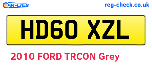 HD60XZL are the vehicle registration plates.
