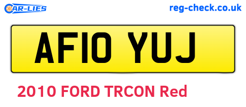 AF10YUJ are the vehicle registration plates.