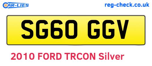 SG60GGV are the vehicle registration plates.