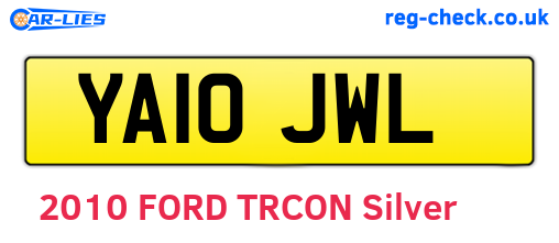 YA10JWL are the vehicle registration plates.