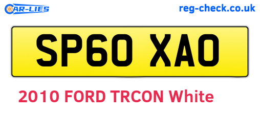SP60XAO are the vehicle registration plates.