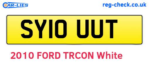 SY10UUT are the vehicle registration plates.