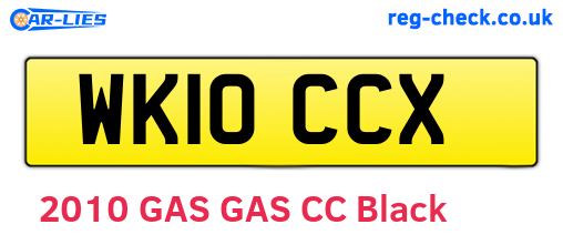 WK10CCX are the vehicle registration plates.