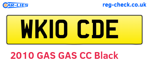 WK10CDE are the vehicle registration plates.