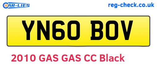 YN60BOV are the vehicle registration plates.