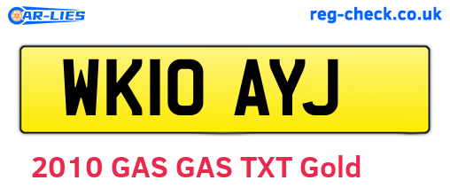 WK10AYJ are the vehicle registration plates.