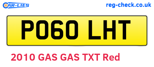 PO60LHT are the vehicle registration plates.