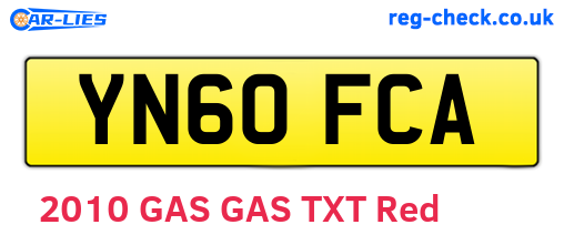 YN60FCA are the vehicle registration plates.