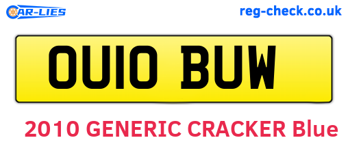 OU10BUW are the vehicle registration plates.