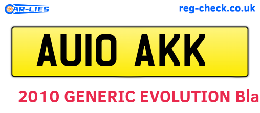 AU10AKK are the vehicle registration plates.