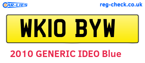 WK10BYW are the vehicle registration plates.