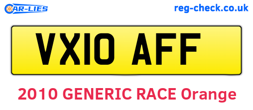 VX10AFF are the vehicle registration plates.