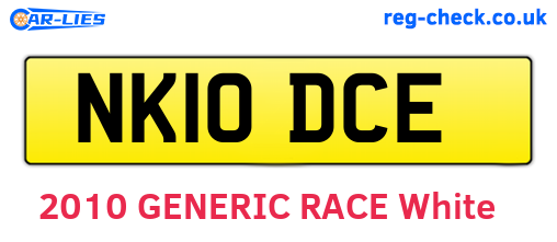 NK10DCE are the vehicle registration plates.