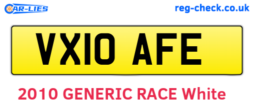 VX10AFE are the vehicle registration plates.