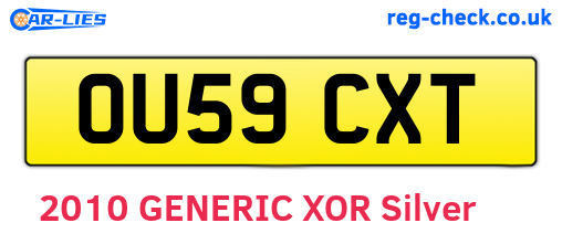 OU59CXT are the vehicle registration plates.
