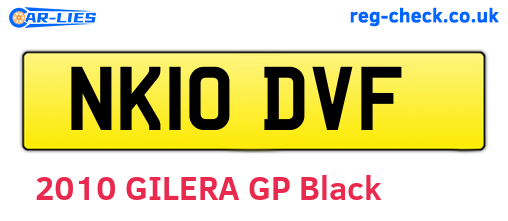 NK10DVF are the vehicle registration plates.