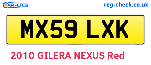MX59LXK are the vehicle registration plates.