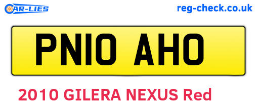 PN10AHO are the vehicle registration plates.