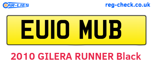 EU10MUB are the vehicle registration plates.