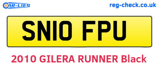 SN10FPU are the vehicle registration plates.