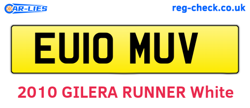 EU10MUV are the vehicle registration plates.
