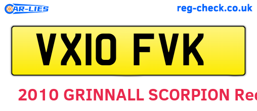 VX10FVK are the vehicle registration plates.