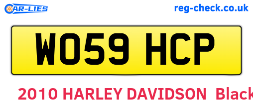 WO59HCP are the vehicle registration plates.