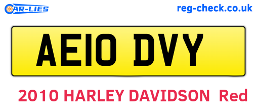 AE10DVY are the vehicle registration plates.