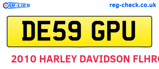 DE59GPU are the vehicle registration plates.
