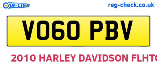 VO60PBV are the vehicle registration plates.