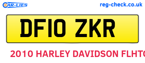 DF10ZKR are the vehicle registration plates.