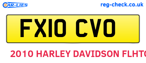 FX10CVO are the vehicle registration plates.