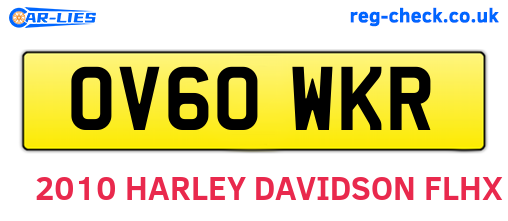 OV60WKR are the vehicle registration plates.
