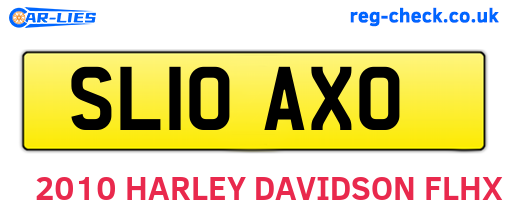 SL10AXO are the vehicle registration plates.