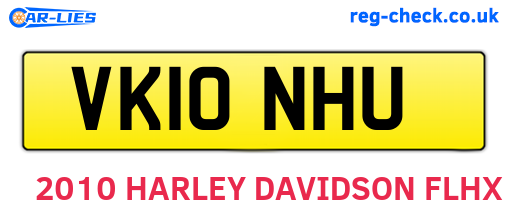 VK10NHU are the vehicle registration plates.